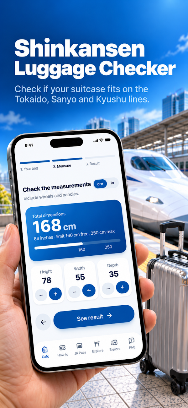 Shinkansen Luggage - Oversized baggage guide app screenshot 1
