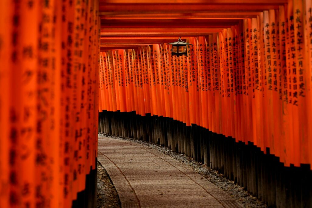 Vermillion torii gates at Fushimi Inari