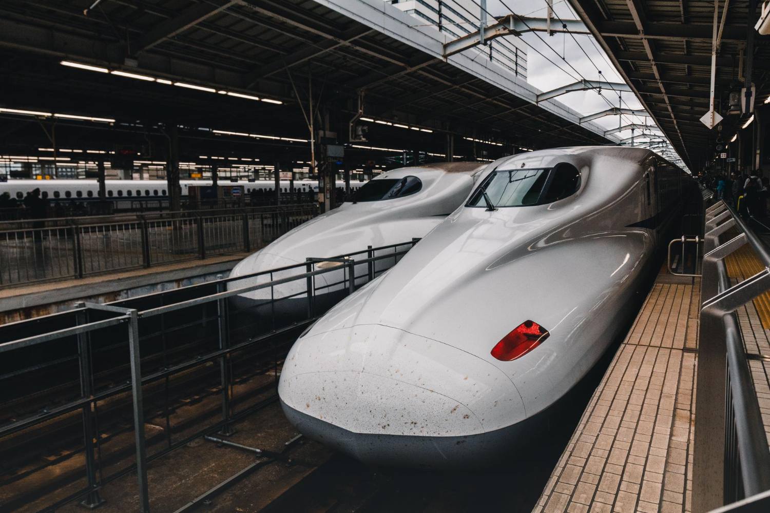 Shinkansen bullet train at platform