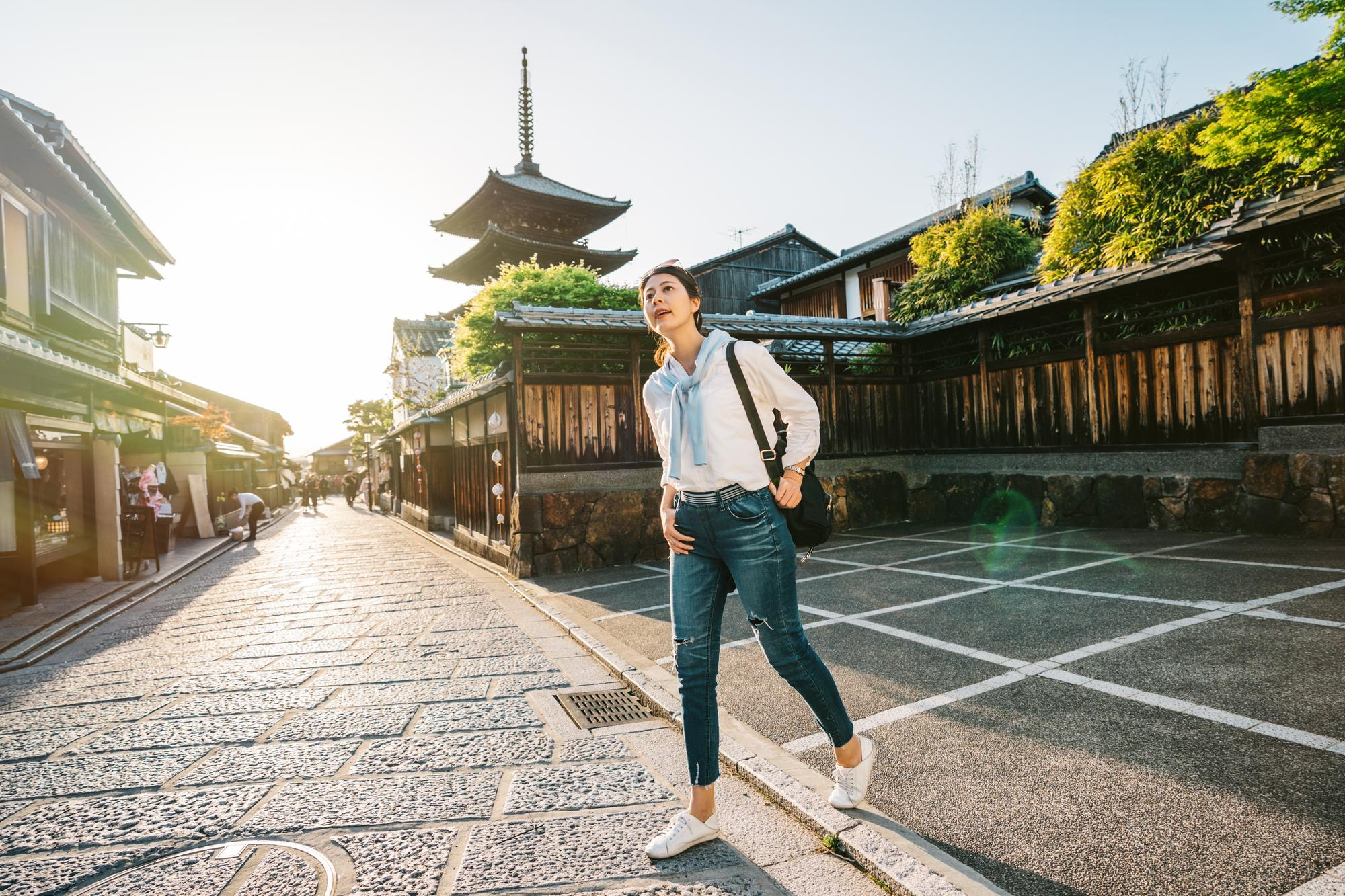 Travel blogger exploring Kyoto
