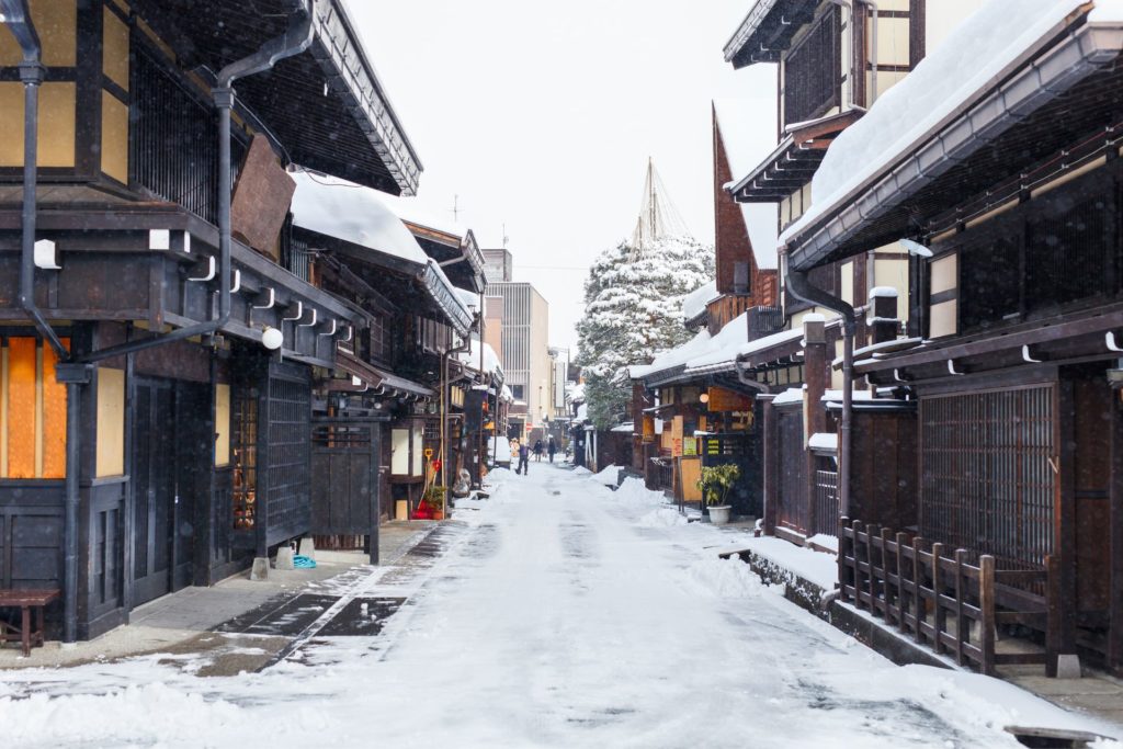 snowy street winter