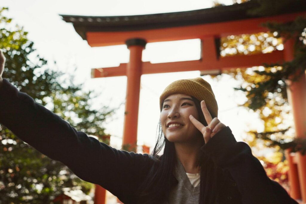 selfi at torii gate